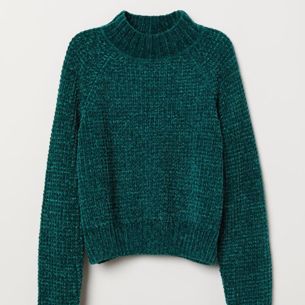 H&M Rib Knit Sweater Green S
